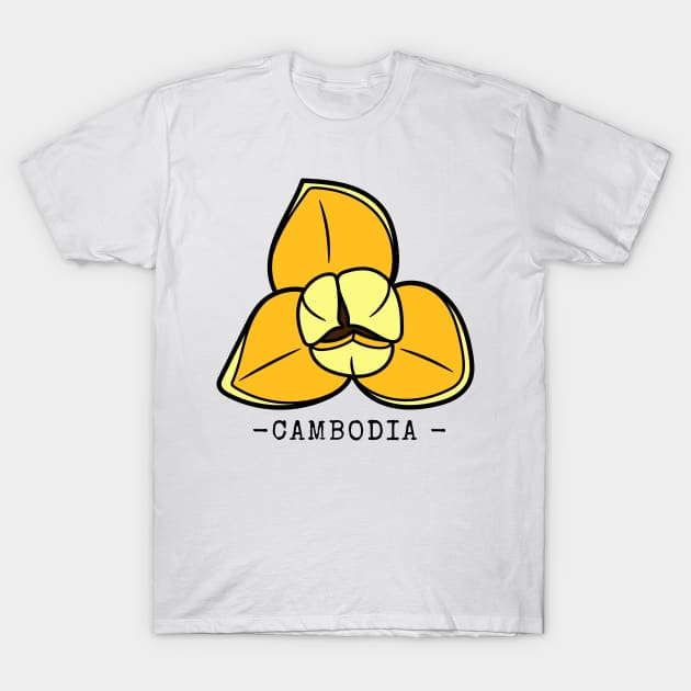 Cambodia Country Flower - Romduol T-Shirt by CuteBotss